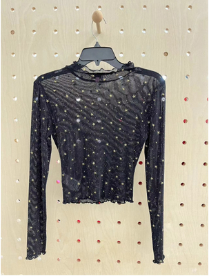 Lurex Mesh TOP With Heat Seal Foil Stars