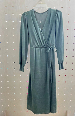 Mid-Length Sweater Dress Green