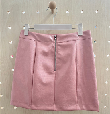 Alligator Texture  P-Leather Knit Skirt With Pockets