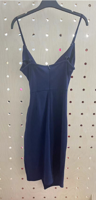 Solid Crepe Scuba Slip Dress Dark Navy