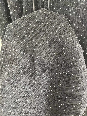 Brilliant Black Lurex Rhinestone Knit Pants