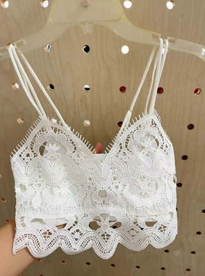 Exquisite White Chemical Lace Bralette TOP